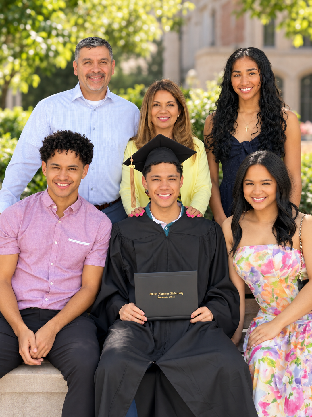 Dominica Palacio with her husband Fidencio and their four children at a college graduation
